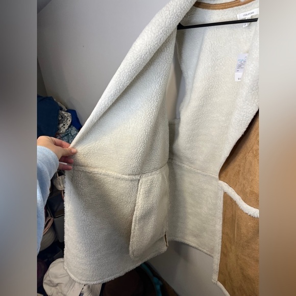 NWT Maurices Faux Sherpa Suede Winter Jacket Vest Women's 3X - Picture 6 of 9